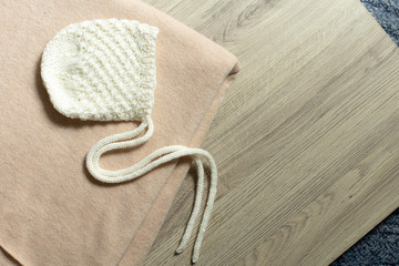 cap on babies. Angora fabric.