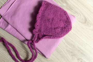 blanket, knitted blanket and hat for a baby