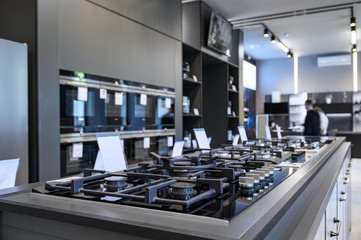 Brand new gas stoves and refrigerators home appliance retail store