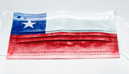 surgical mask with the national flag of Chile printed