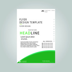 Flyer design template with paper