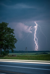 Lightning coming from rain storm cloud