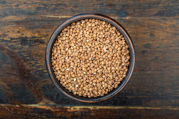 raw buckwheat in a plate