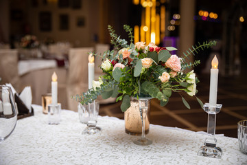 Wedding decor in the restaurant

