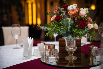 Wedding decor in the restaurant
