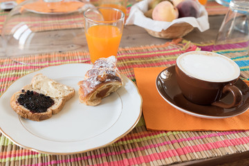 Croissant stuffed breakfast