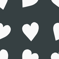 Seamless doodle pattern with hearts. Hand drawn illustration for cards, posters, banners, textile and other design. Valentine's day pattern.