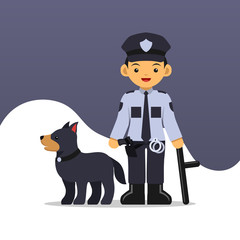illustration of the type of the police
