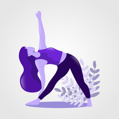 A woman with yoga pose