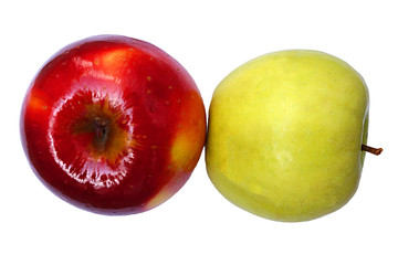 red and green apples isolate on a white background
