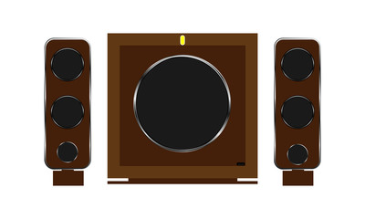 audio speaker isolated on white