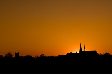 Sunset view from an village in Megen, Netherlands