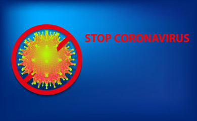 Stop coronavirus banner or poster template. Corona Virus in world, Global Spread, and Concept of Stopping Covid-19 Virus.