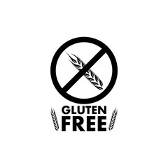 Gluten free sign. Food allergy product dietary label flat  icon isolated on white background