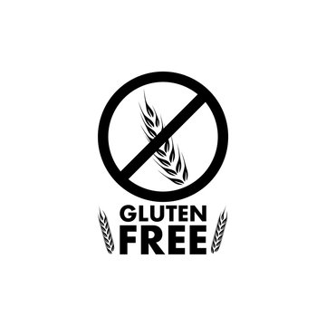 Gluten free sign. Food allergy product dietary label flat  icon isolated on white background