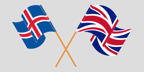 Crossed flags of Iceland and the UK
