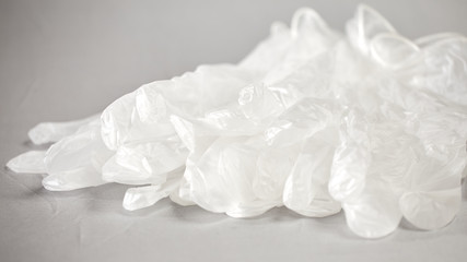 Medical gloves on a gray background