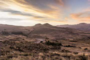 Fototapeta na wymiar sunset at the desert mountains patagonia