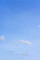 Beautiful blue sky with clouds, copy space, vertical
