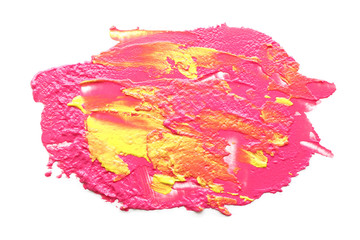 Smeared mass for modeling bright pink and yellow in the mix. Space for text..