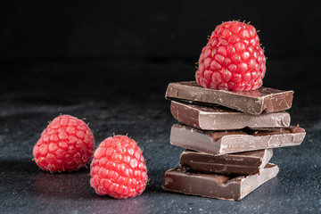 chocolate with raspberry and nuts