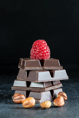 chocolate with raspberry and nuts