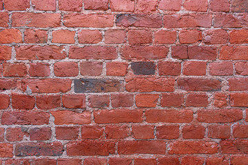 Background of old brown brick, masonry, texture