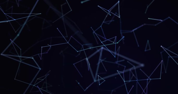 Animation of blue and purple light trails on blue background
