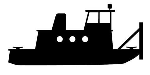 Obraz premium tow boat silhouette