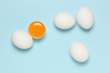 eggs on blue