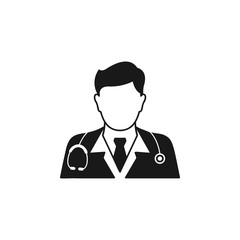 Doctor icon flat vector illustration
