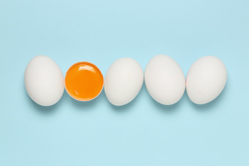 eggs on blue