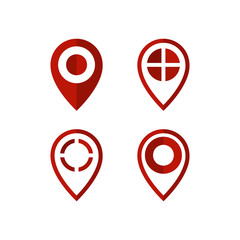 Set of pin map icon vector, location symbol