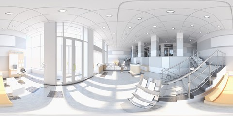 spherical panorama of the interior, 3D illustration