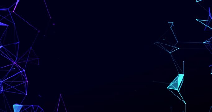 Animation of triangle glowing on blue background