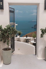 Window in Santorini island greece