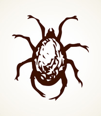 The little mite. Vector doodle symbol