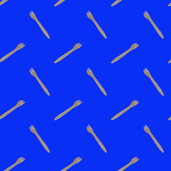 A seamless pattern with a wooden disposable fork, life without plastic. Creative background