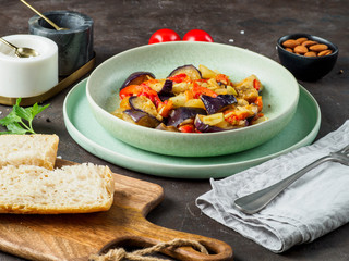 Ratatouille from frozen vegetable mix.