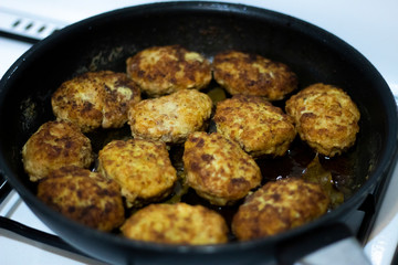 Food preparation. Cooking cutlets. Cooking chicken cutlets. Cooking