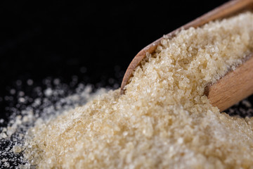 natural animal gelatin on a dark stone background