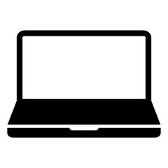 computer laptop icon, vector computer illustration - technology symbol