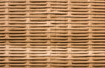 Craft paper with slots. Brown paper background. Copy space.