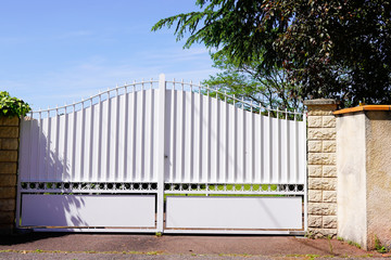 white metal house portal of classic house