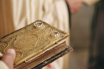 The bible and wedding rings