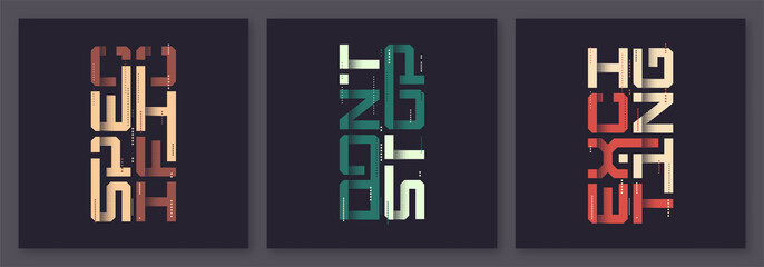 Set of graphic modern t-shirt vector designs, typography © rikkyal