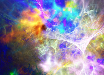 Abstract color dynamic background with lighting effect. Fractal texture. Fractal art