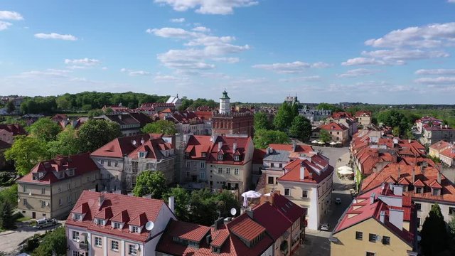Panorama of the city of Sandomierz - royal city - POLAND - aerial view