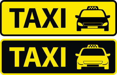 Taxi sign name board vector