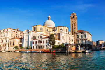 Naklejka premium View of the Church of Saints Jeremiah and Lucia in Venice from the Grand Canal. Italy